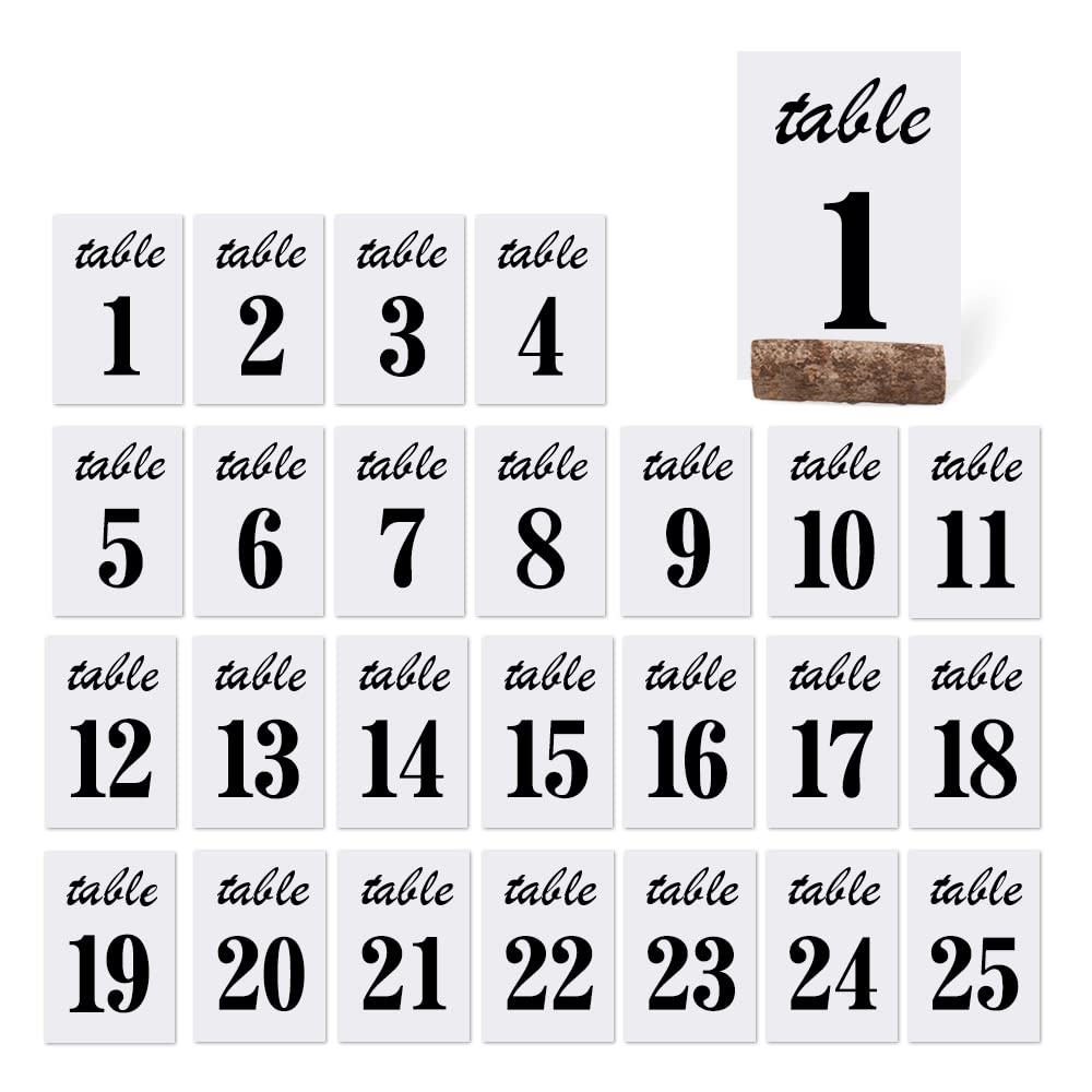1 25 Print Black Wedding Table Number 4x6 Modern Calligraphy Paper Table Number Signs Table Numbers Paper Card For Wedding Reception Decorations And Restaurant 1 25 Amazon co uk Home Kitchen
