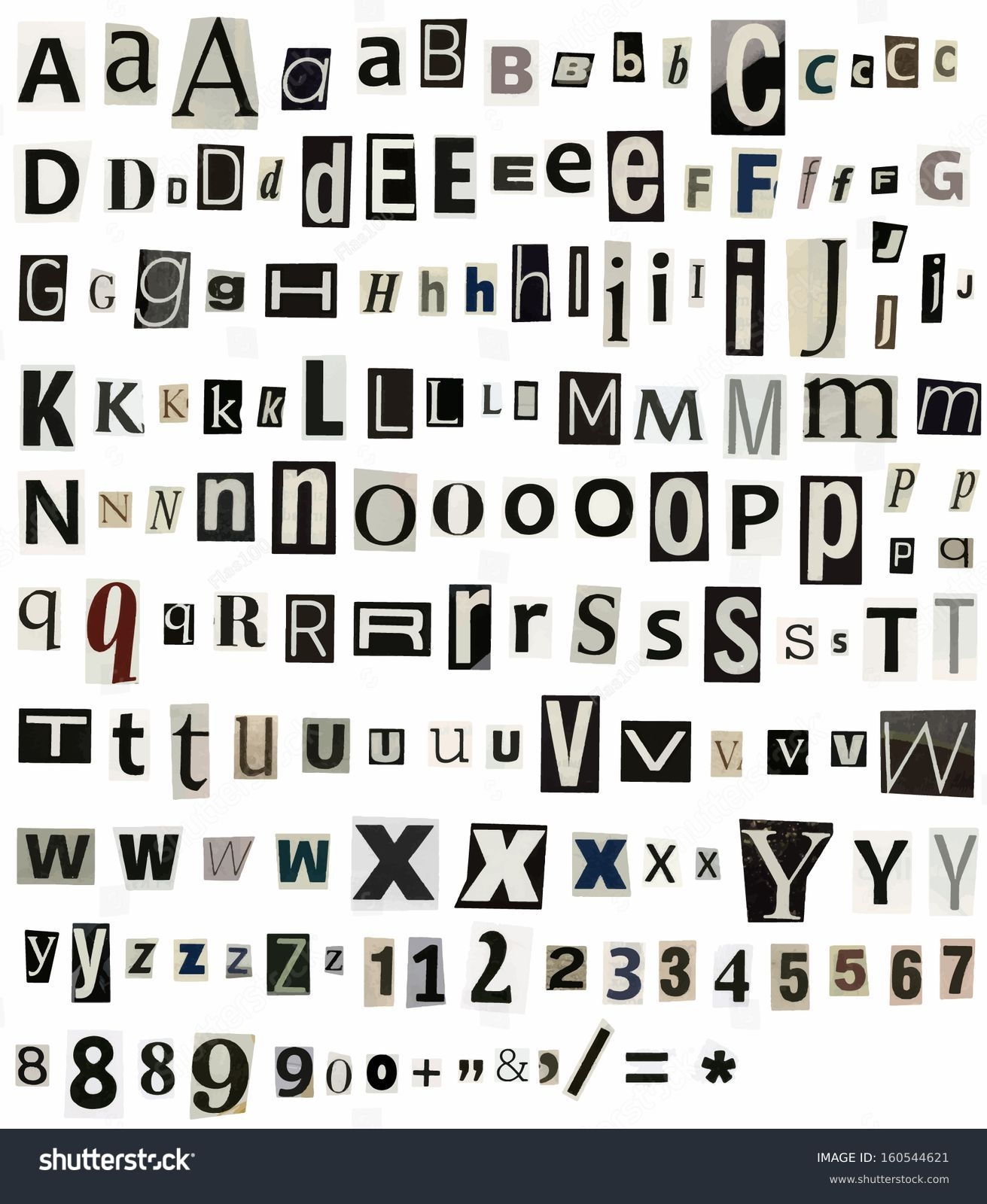 1 883 Alphabet Letters Made Newspaper Images Stock Photos 3D Objects Vectors Shutterstock