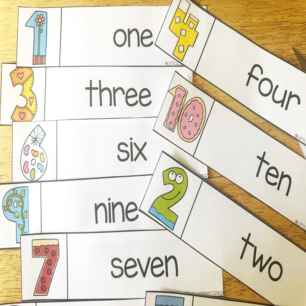 10 Free Number Words Printables And Math Cards Little Learning Corner