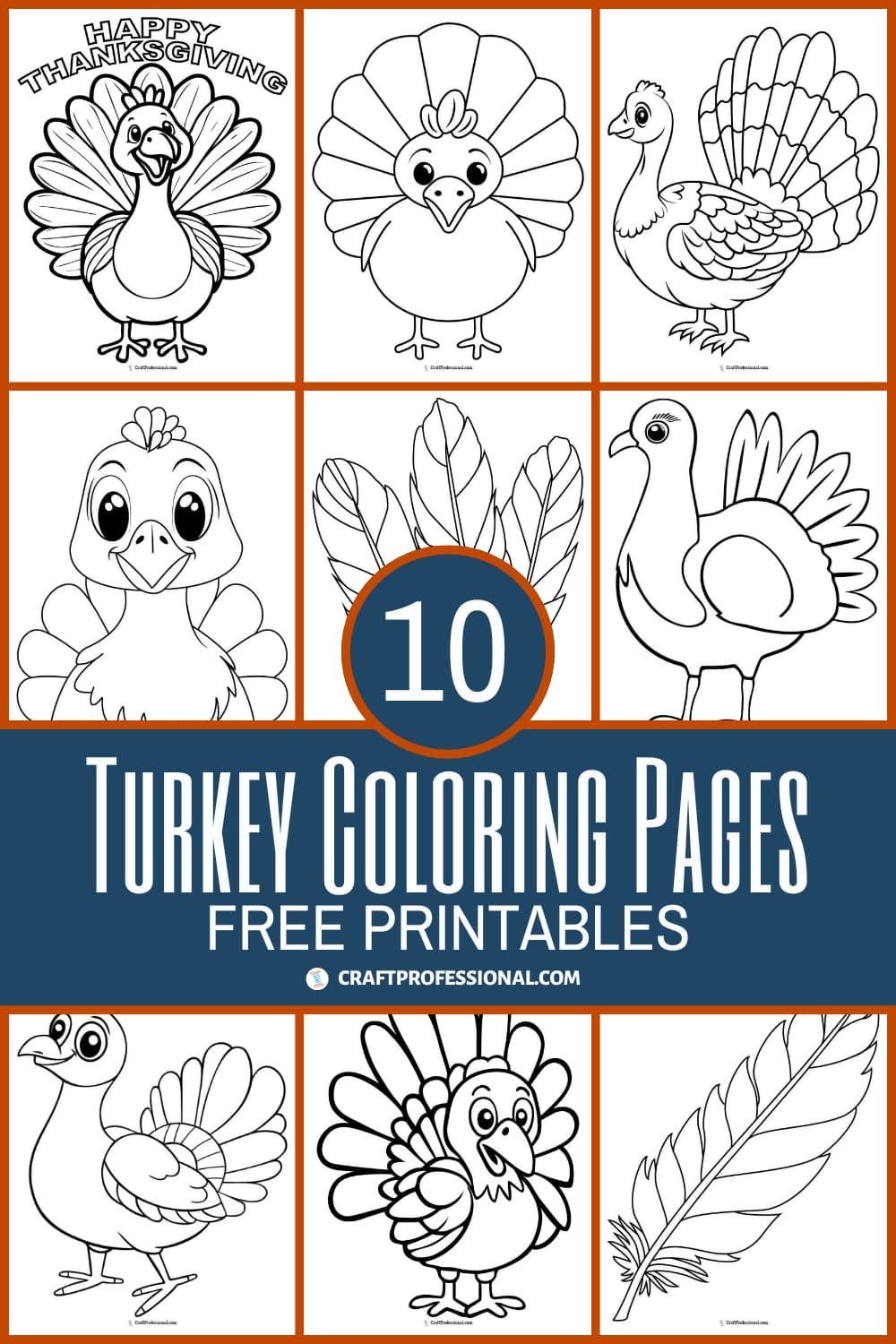 10 Turkey Coloring Pages For Thanksgiving