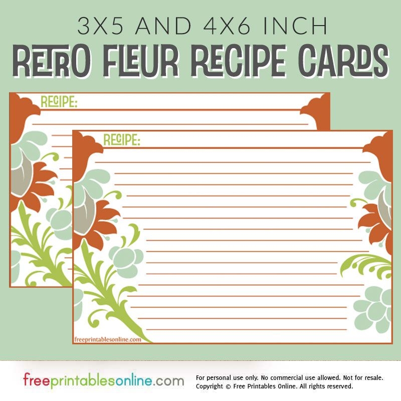 12 Free Printable Recipe Card Sets