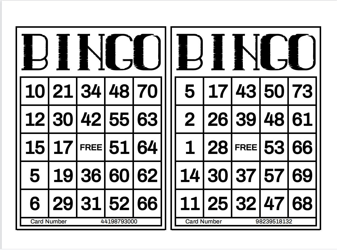 1200 Printable Bingo Cards 2 Per Page Large Activities For Seniors Kids Holidays Parties Games For Adults Zoom Bingo Cards 1 75 Ball Etsy