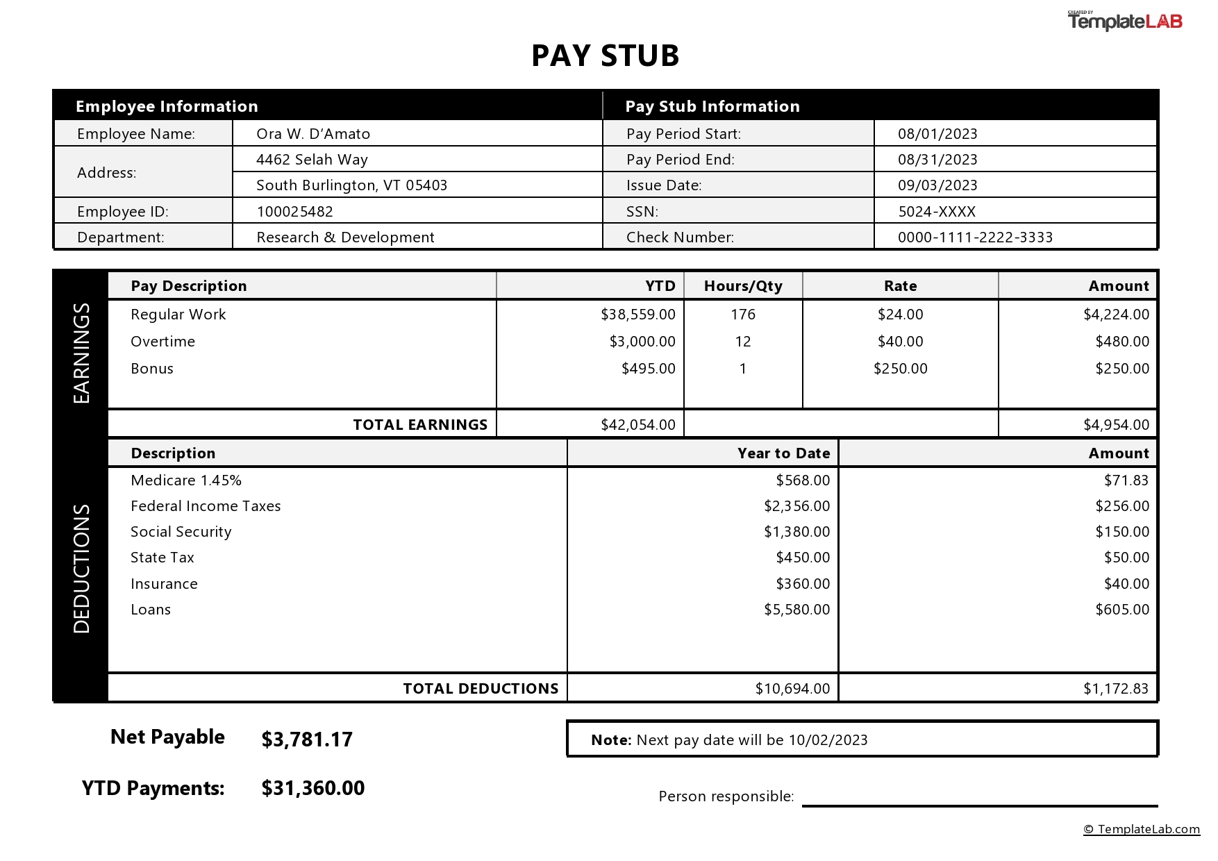 15 Free Pay Stub Templates Word Excel PDF TemplateLab