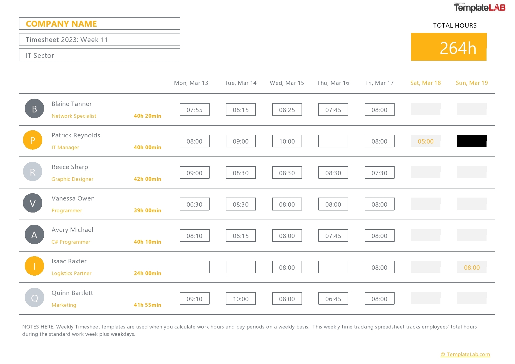 Free Printable Timesheet Microsoft Word