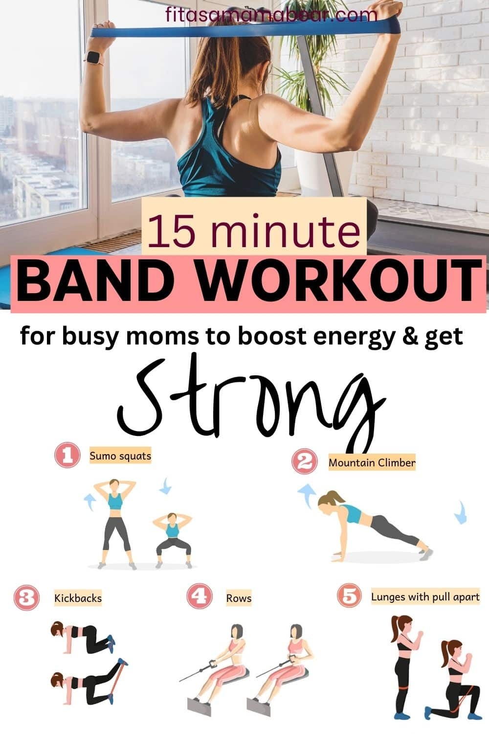 15 Minute Resistance Band Workout With PDF 
