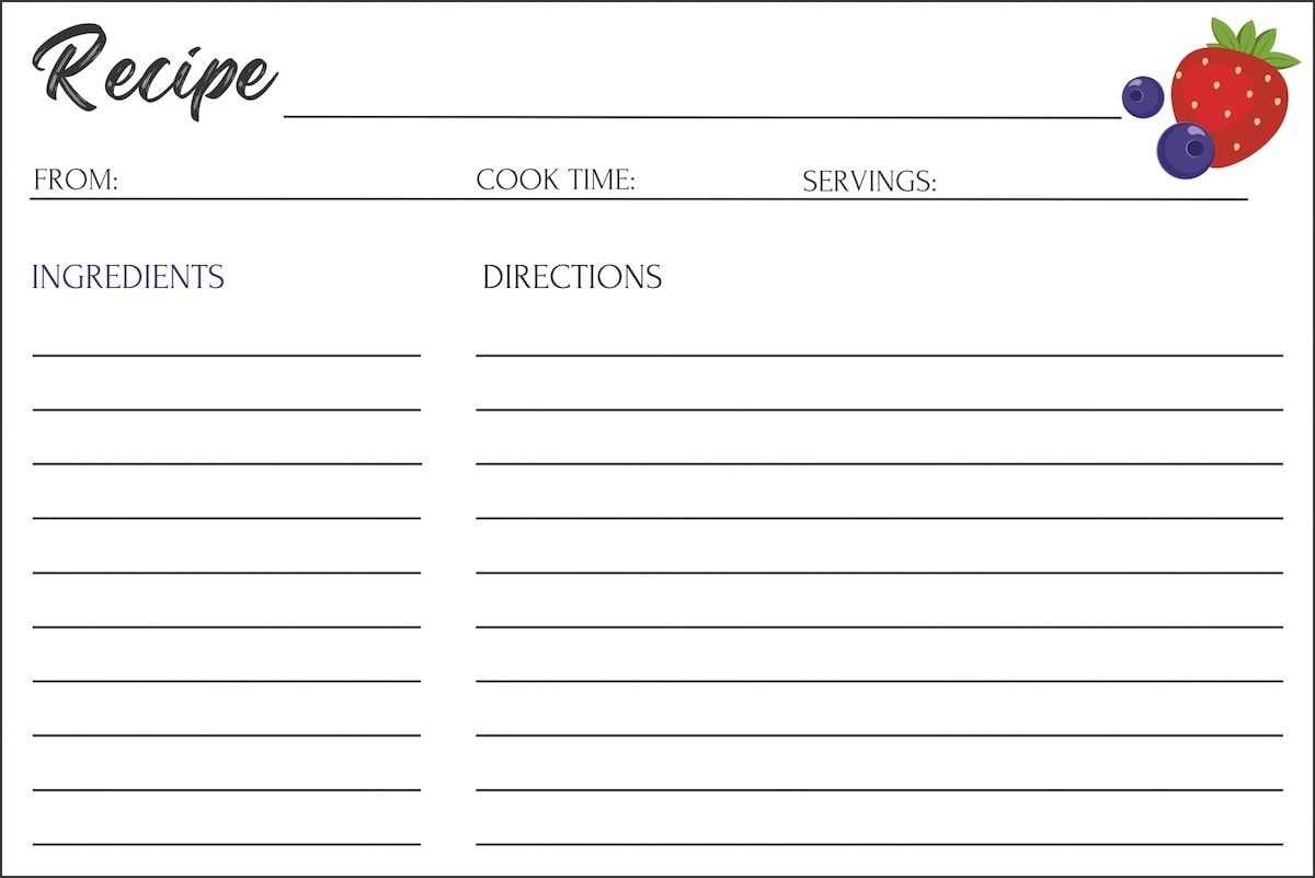 Free Printable Recipe Cards 4x6