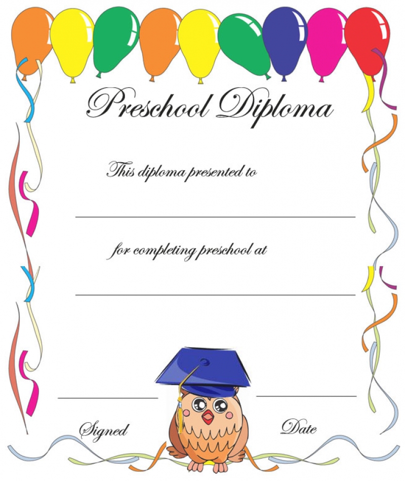 Free Printable Preschool Diplomas