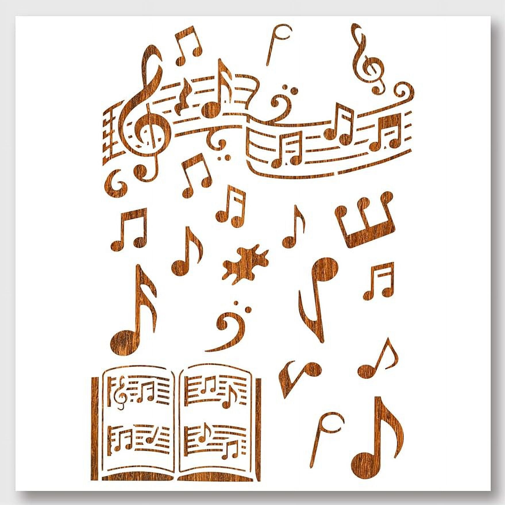 1pc Music Note Stencil Reusable PET Musical Note Templates Stencils For Painting On Wood Canvas Wall 11 7 8 3inch Walmart