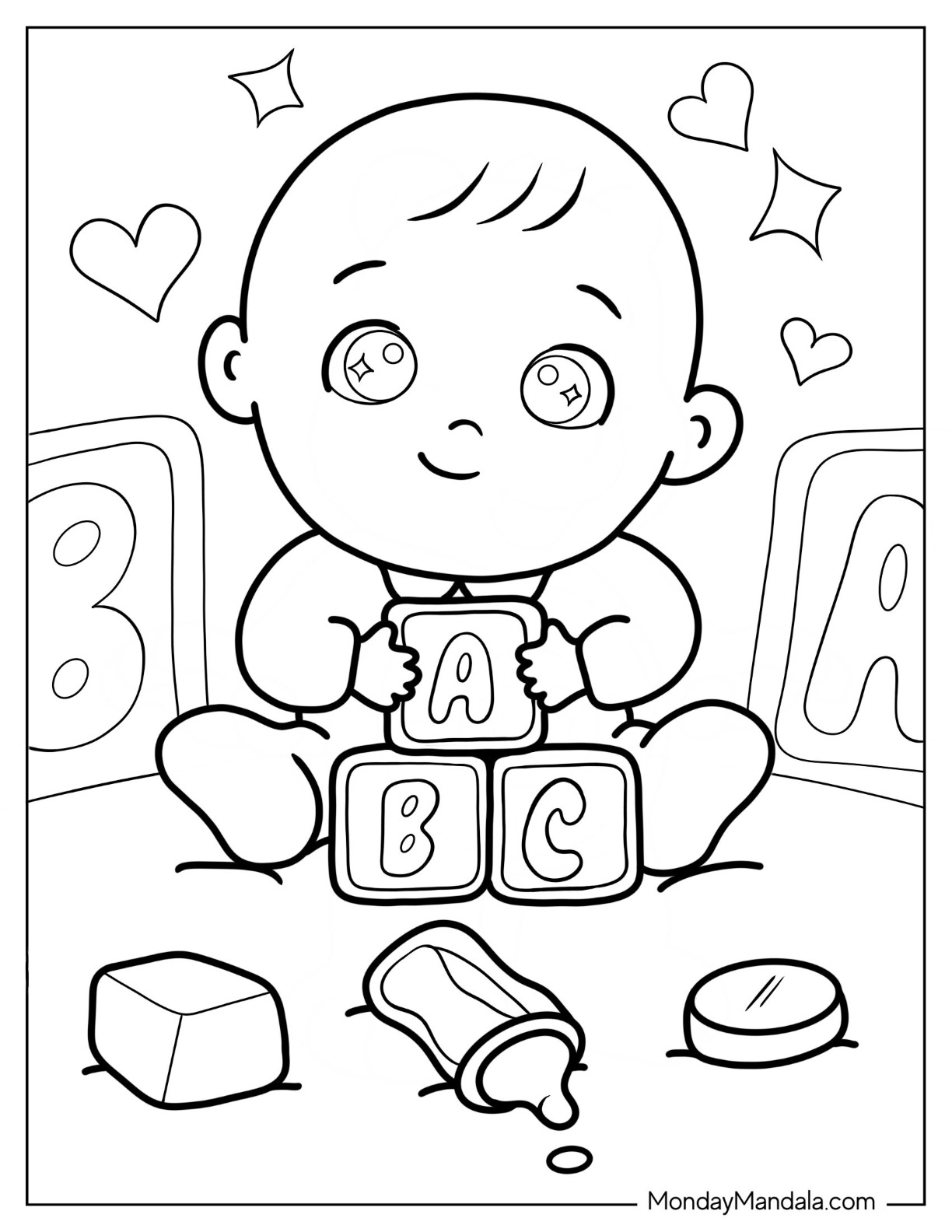 20 Baby Coloring Pages Free PDF Printables 