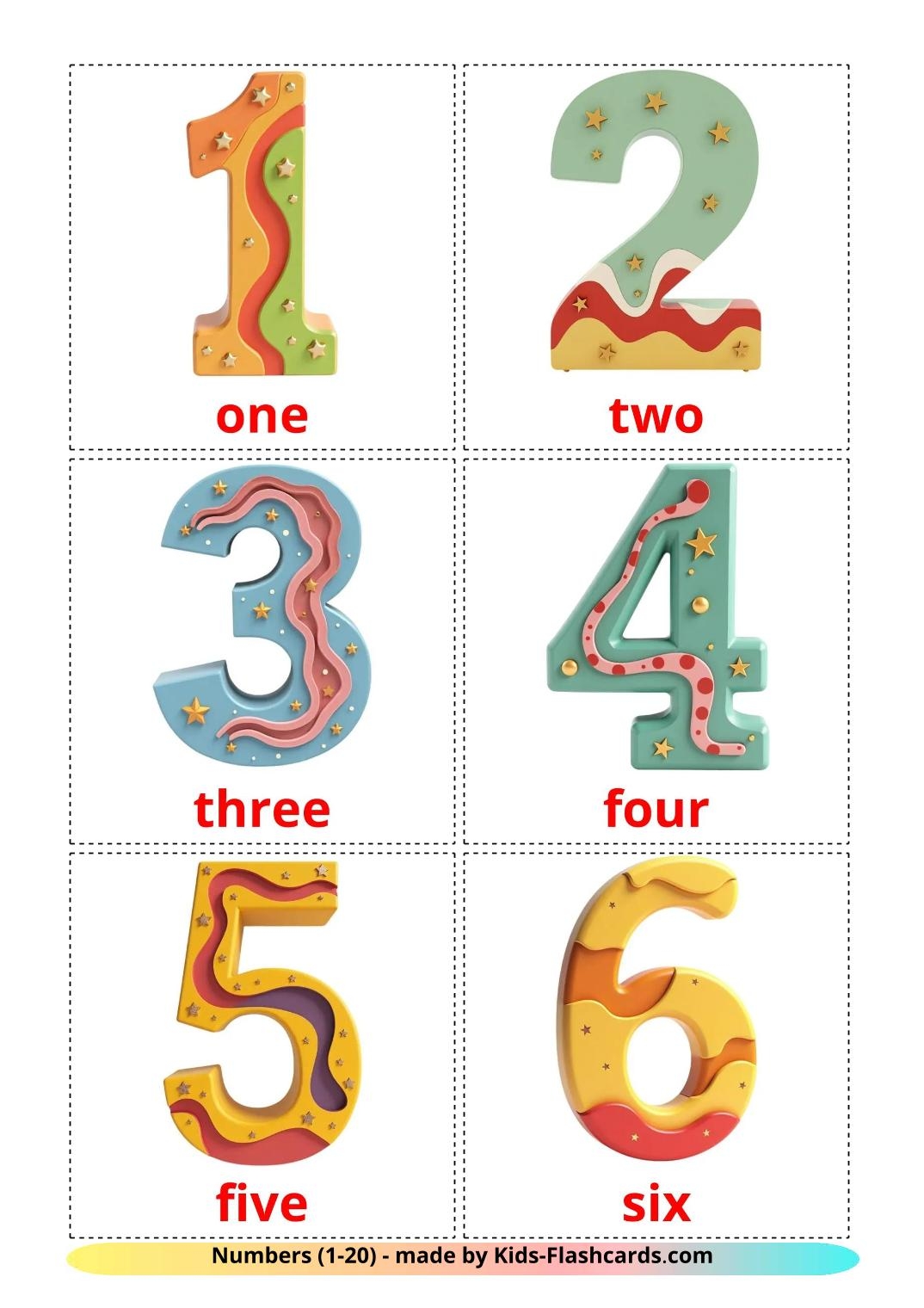 Free Printable Numbers 1 20
