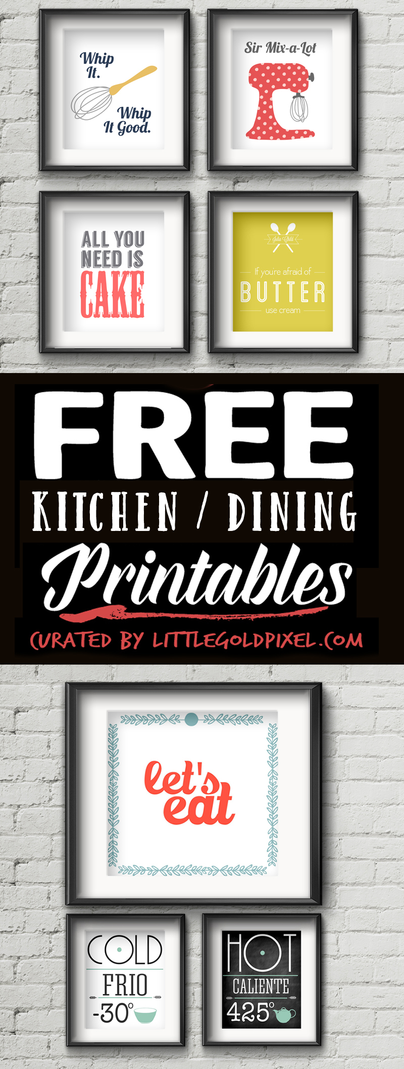 20 Kitchen Free Printables Wall Art Roundup Little Gold Pixel