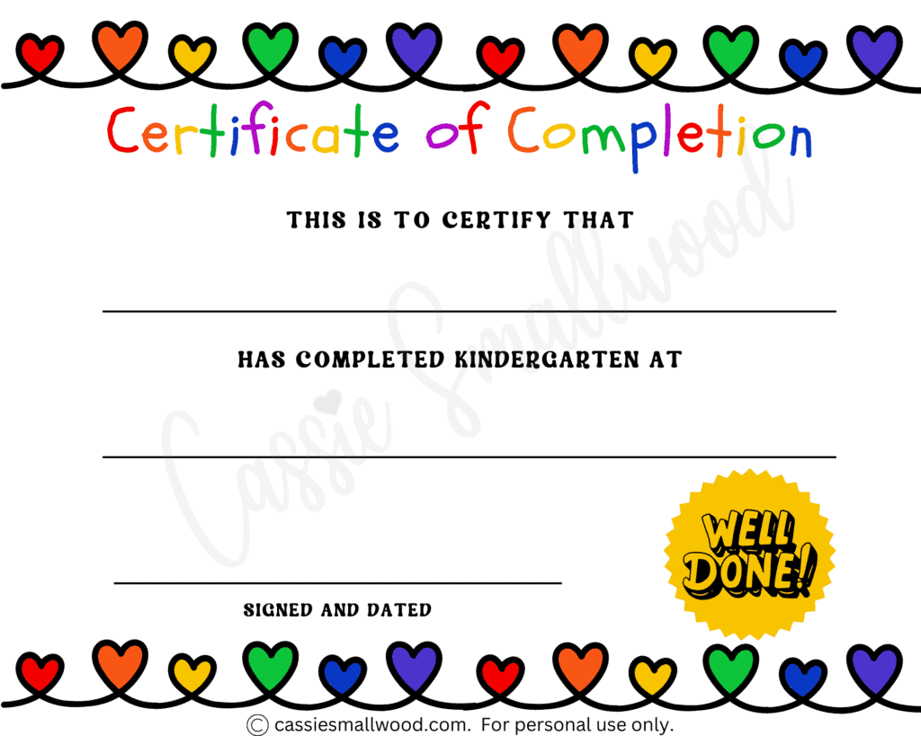 20 Preschool And Kindergarten Graduation Certificates FREE PRINTABLE Cassie Smallwood