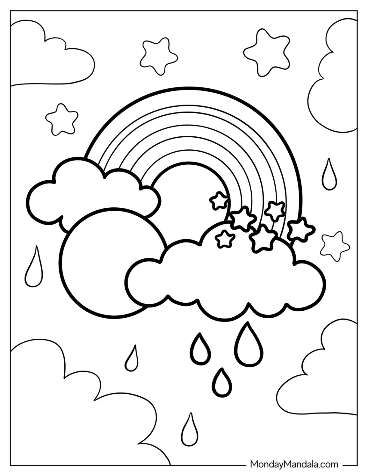 Free Printable Raindrop Coloring Pages