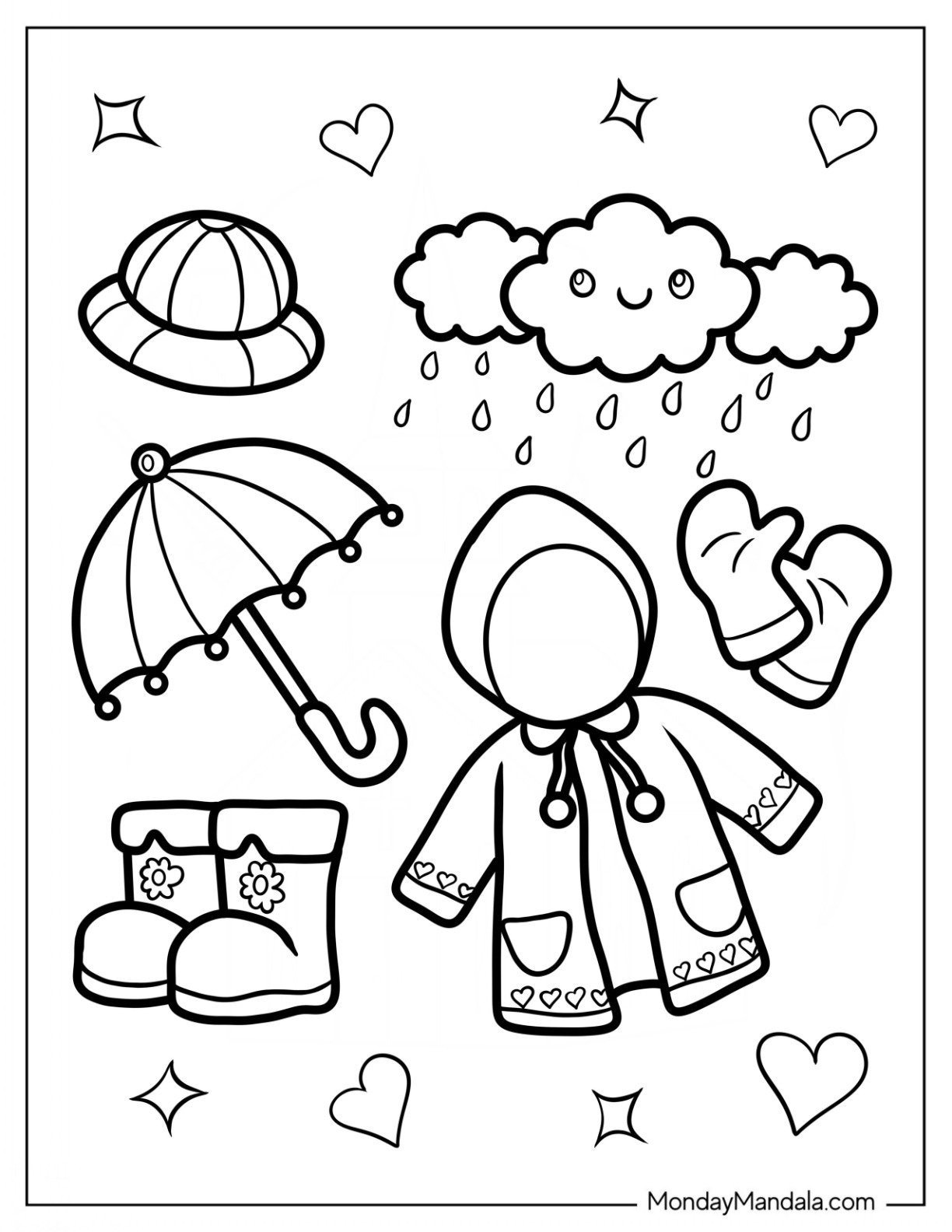 20 Rain Coloring Pages Free PDF Printables 