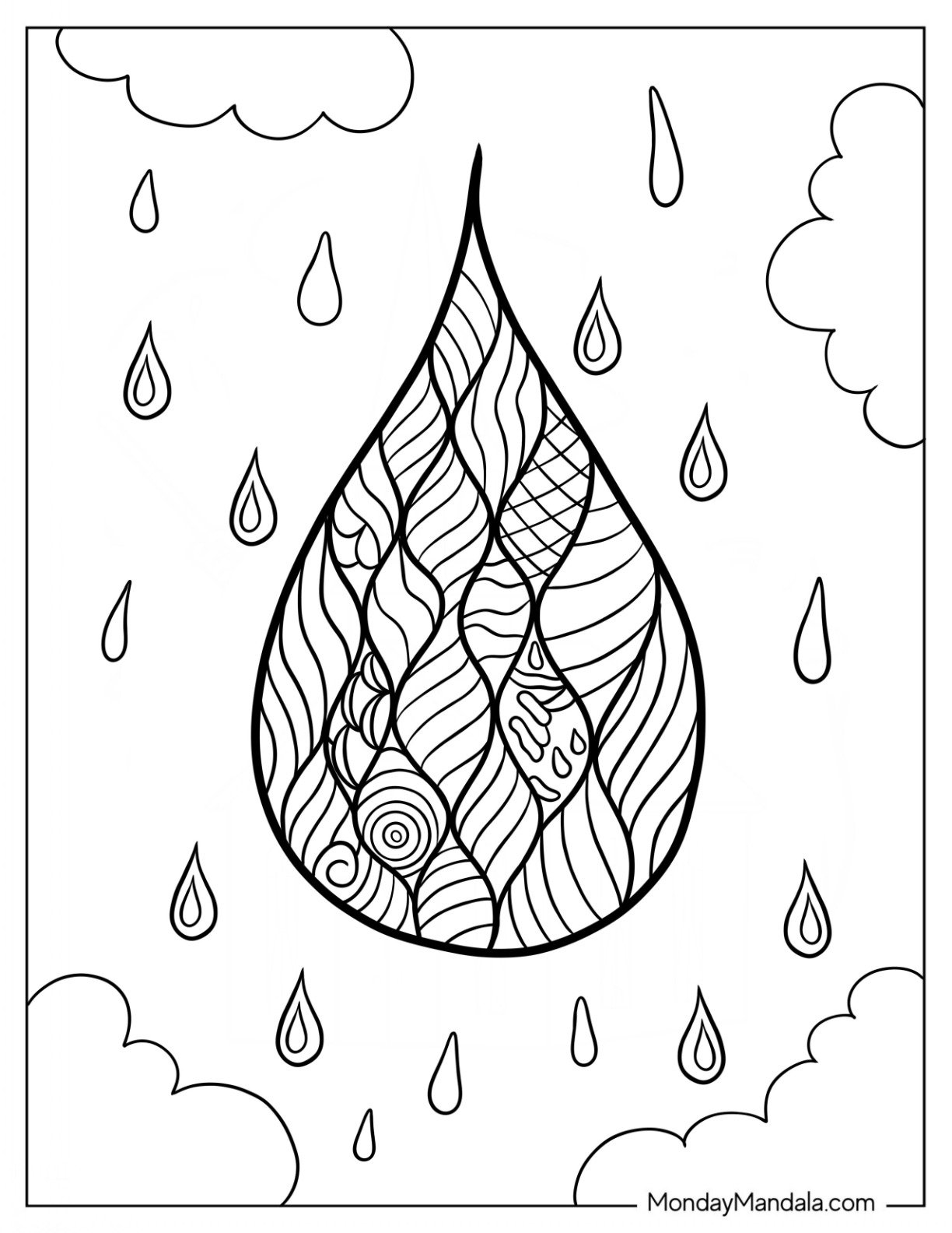 20 Rain Coloring Pages Free PDF Printables 