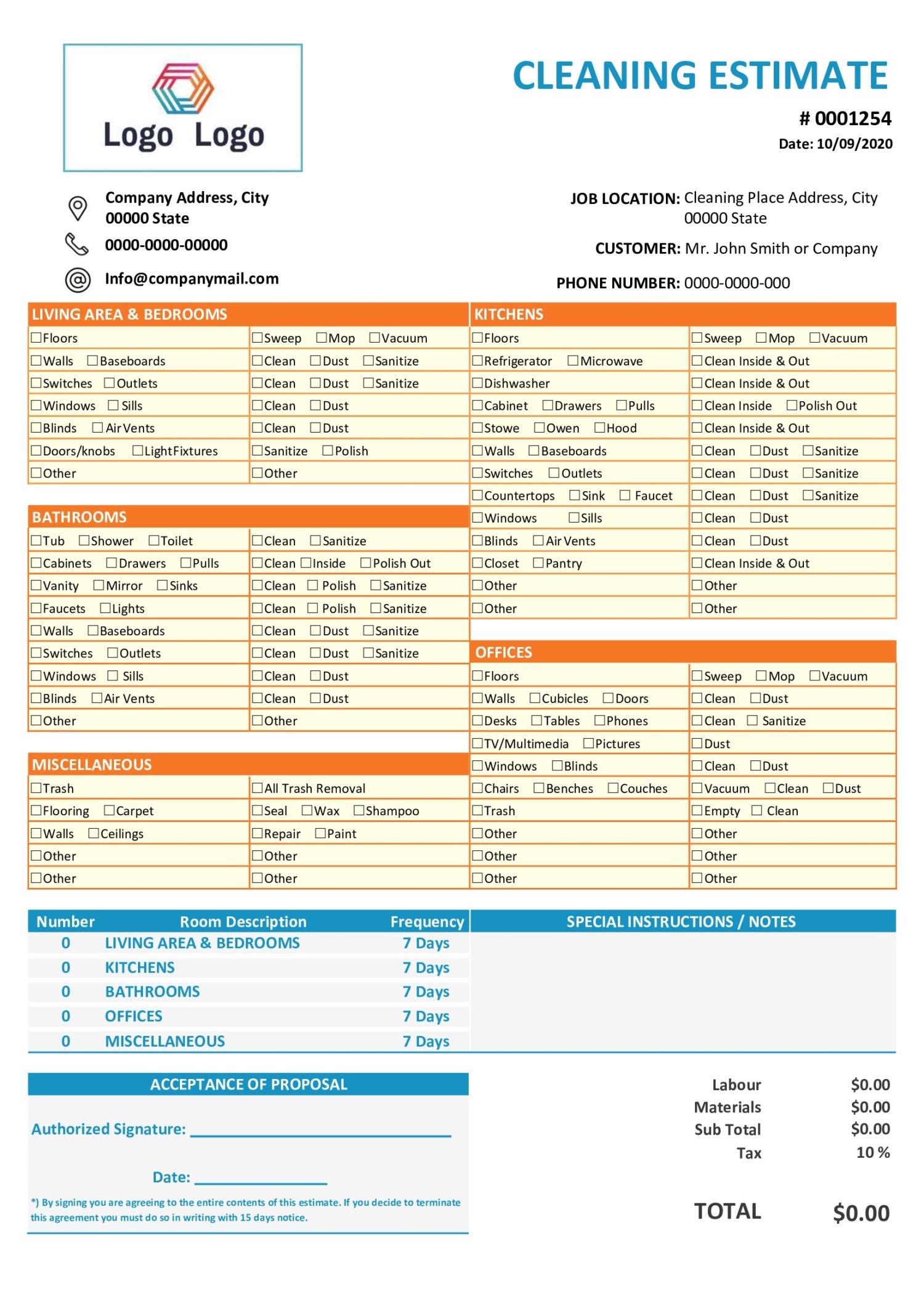 Pdf Free Printable Estimate Forms