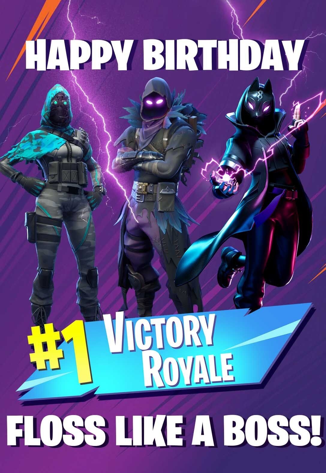 3 Awesome Fortnite Printable Birthday Cards free PRINTBIRTHDAY CARDS
