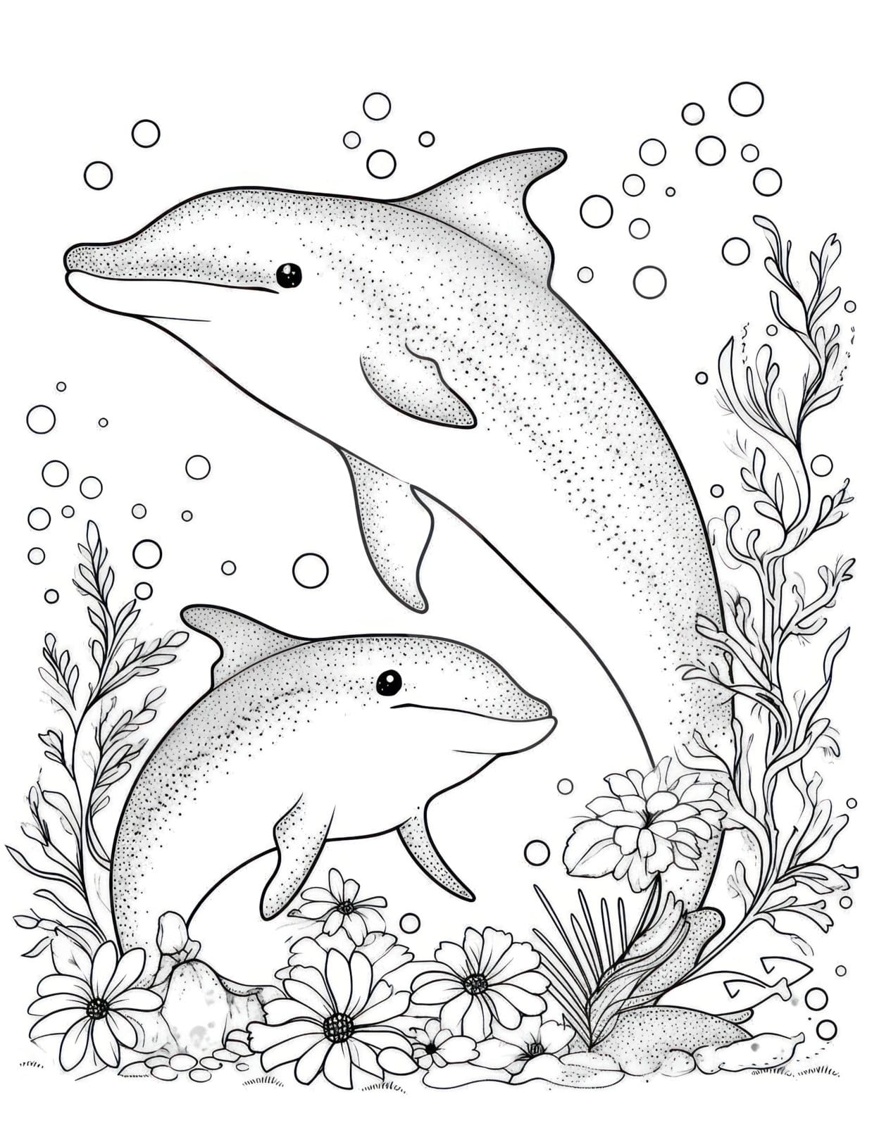 32 Dolphin Coloring Pages For Kids And Adults Our Mindful Life