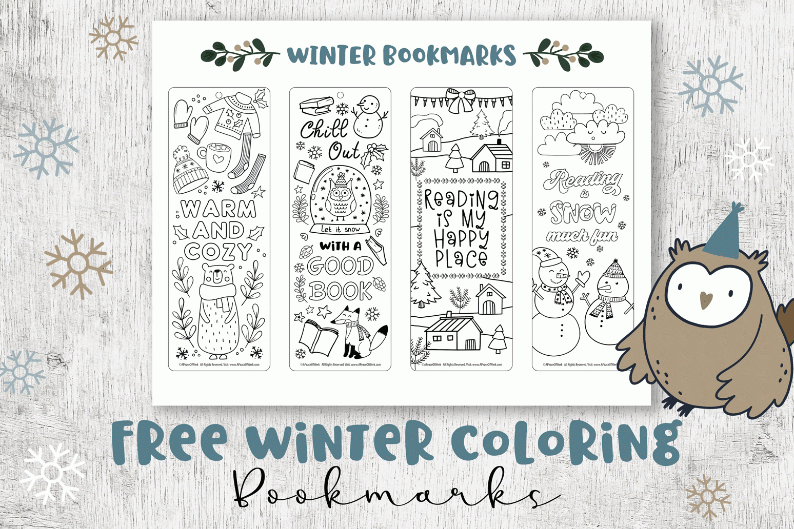 4 Free Printable Winter Coloring Bookmarks A Peace Of Werk By Eliza Todd Blog