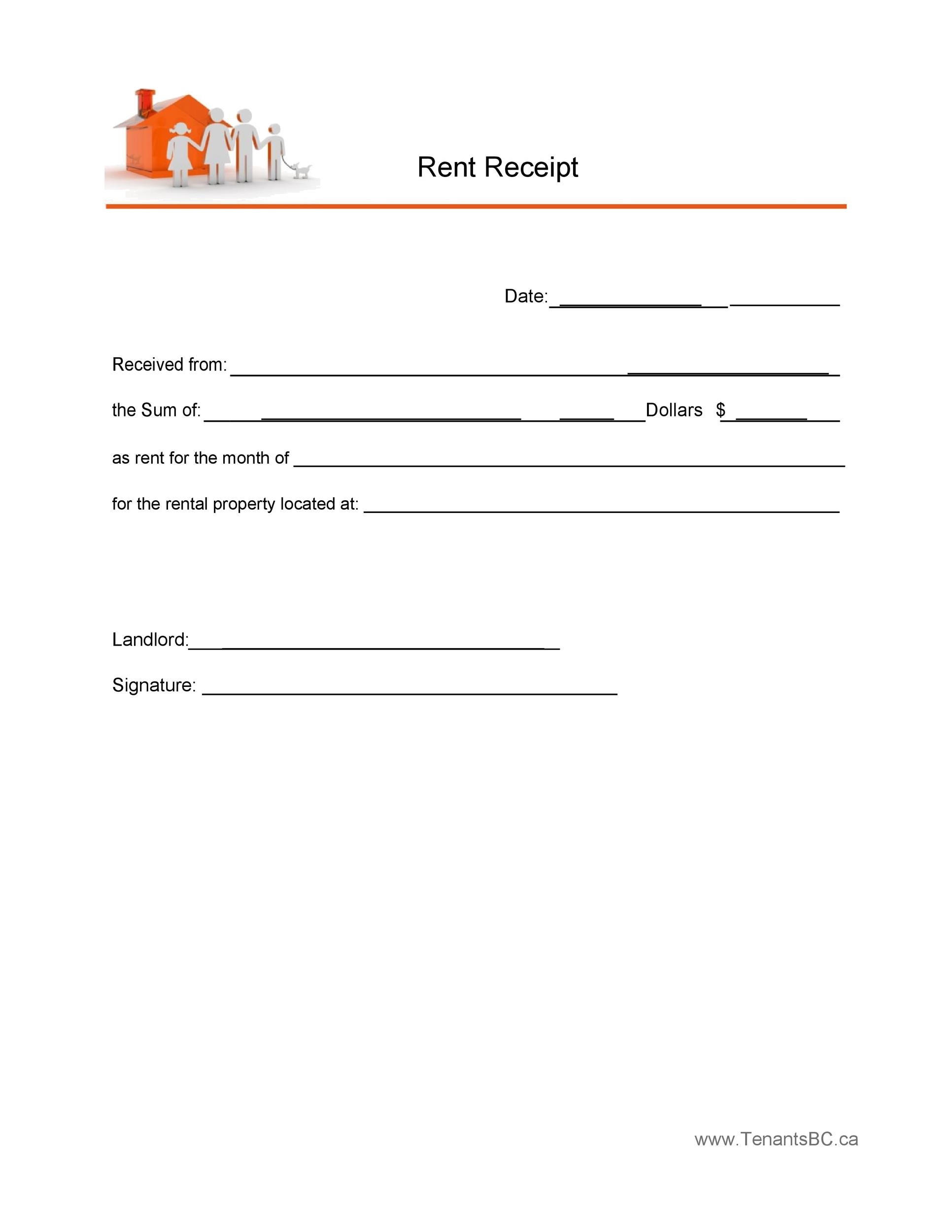 Free Rent Receipts Printable