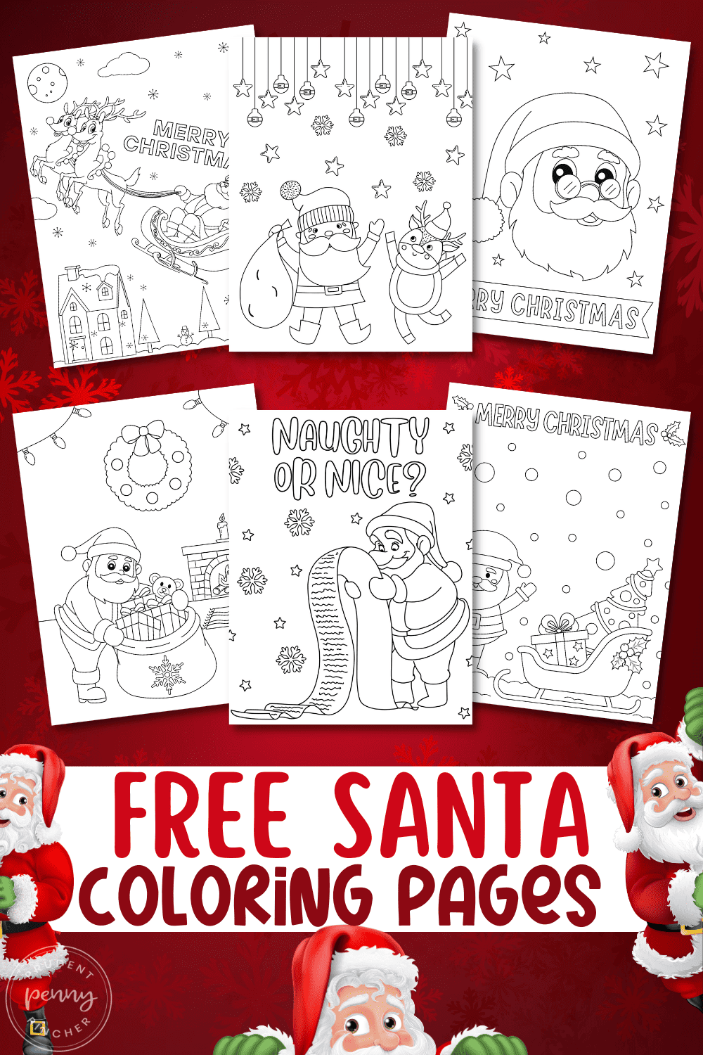 50 Free Printable Santa Coloring Pages For Kids Prudent Penny Pincher