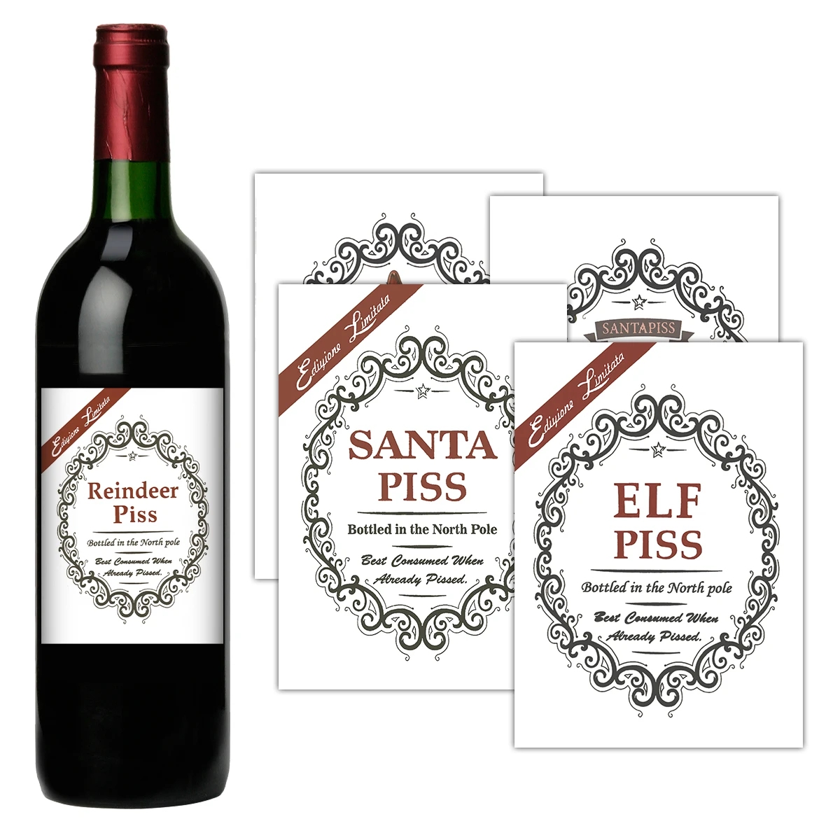 Free Printable Holiday Wine Labels