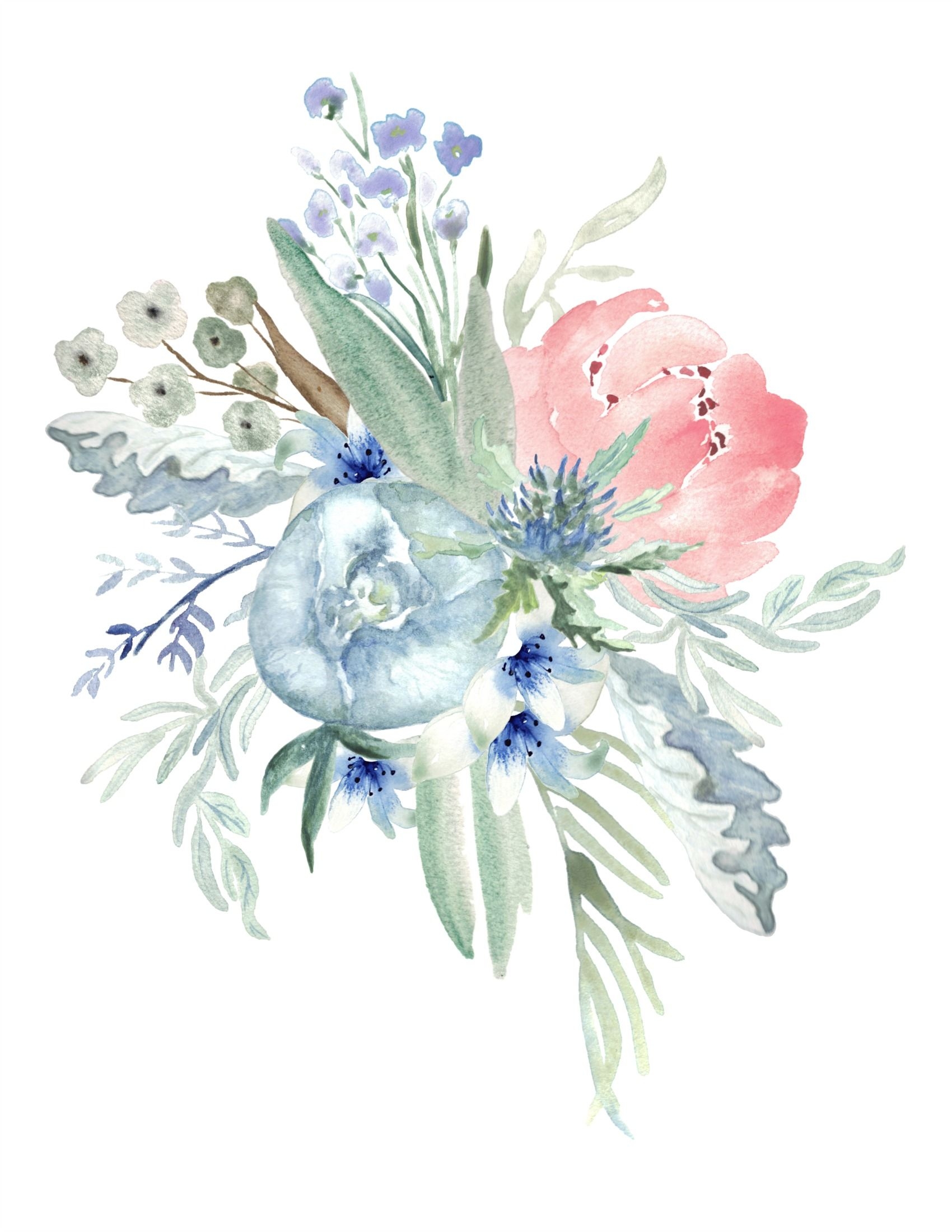 6 Free Printable Floral Watercolour Designs
