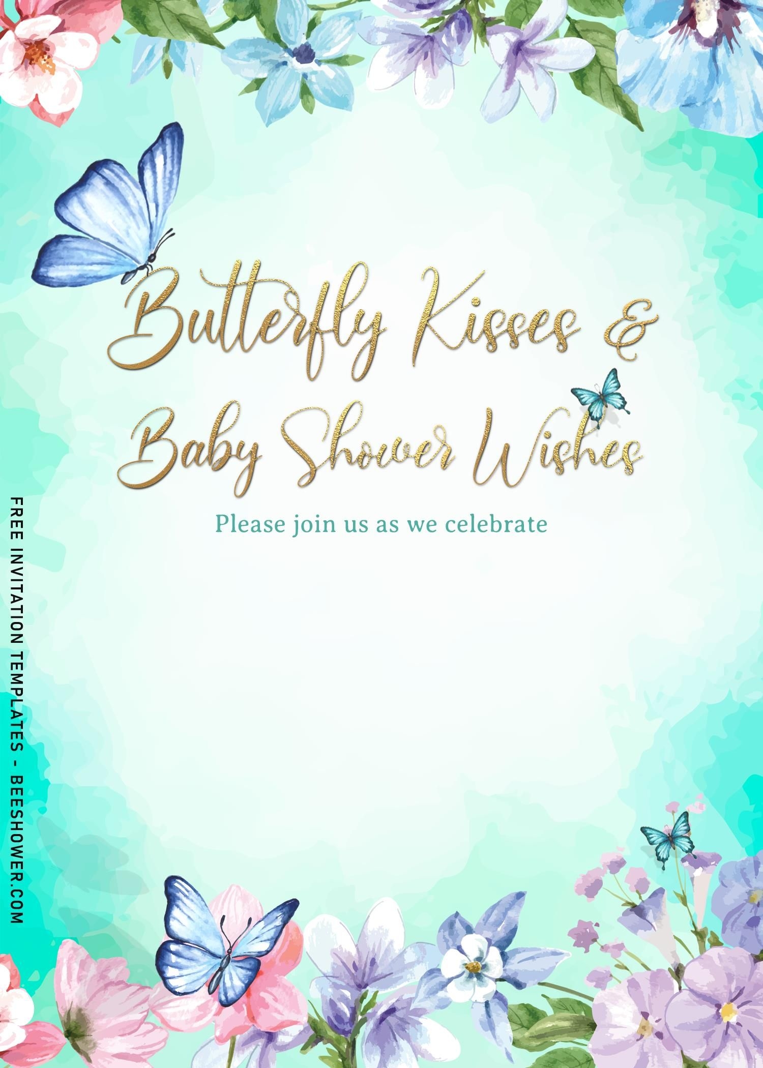 7 Beautiful Watercolor Butterfly Baby Shower Invitation Templates Beeshower