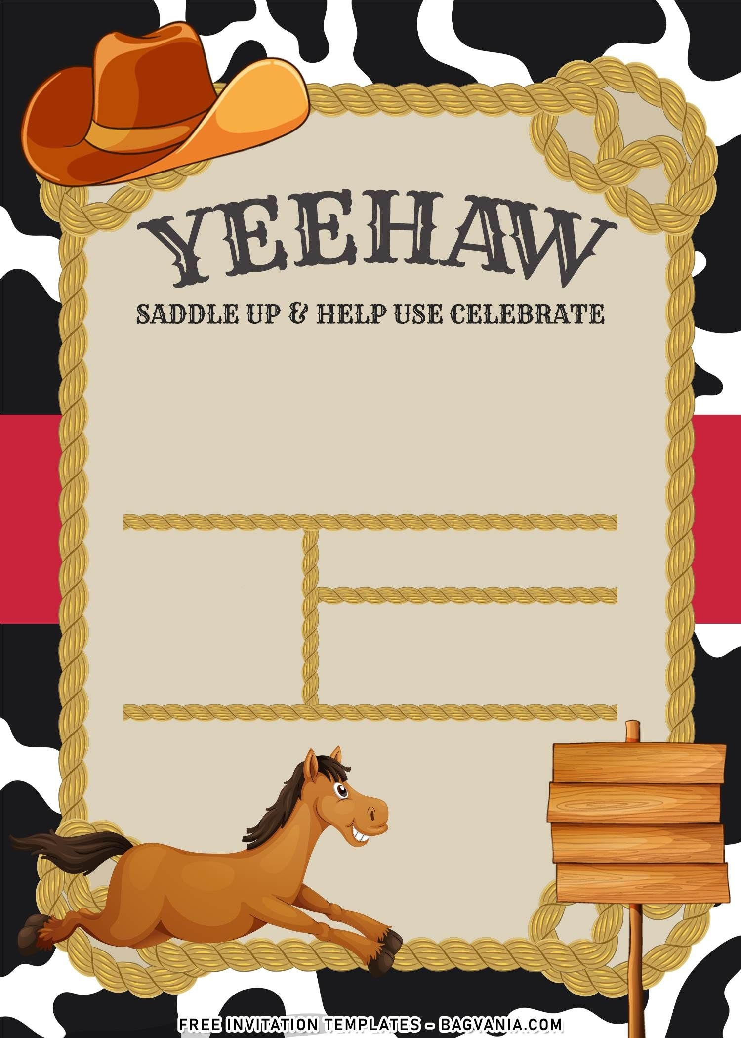 7 Western Cowboy Birthday Invitation Templates