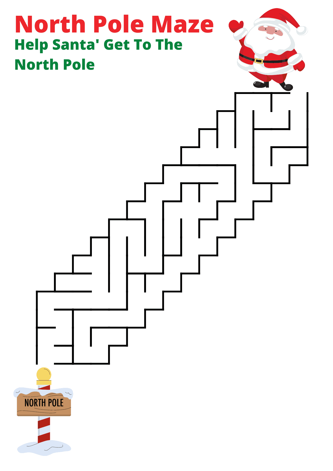8 Free Fun Christmas Printable Maze Worksheets Crazy Laura