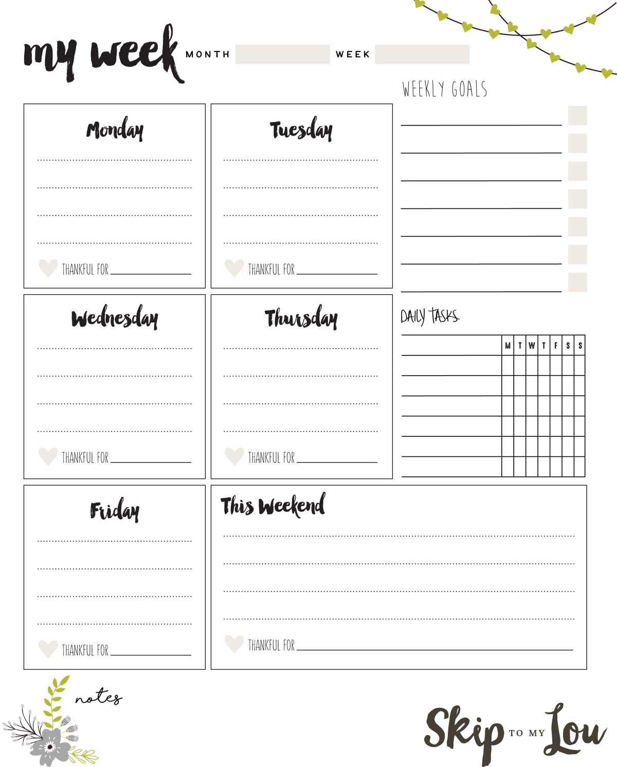 Free Printable Planner Pages