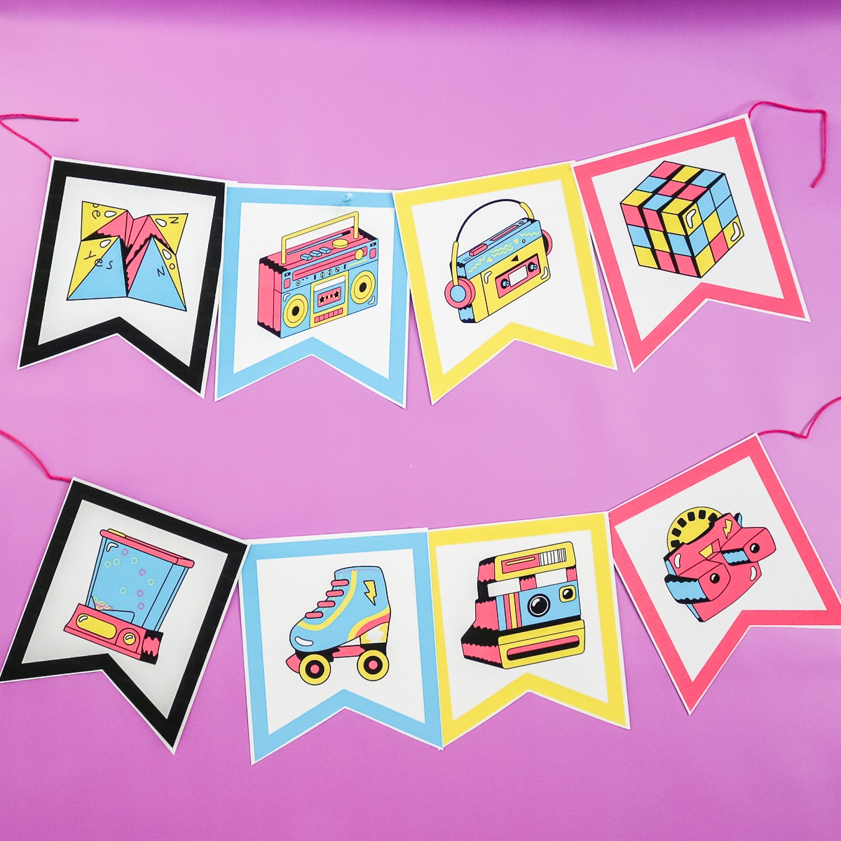80s Party Decorations Free Printable Banner And More Angie Holden The Country Chic Cottage