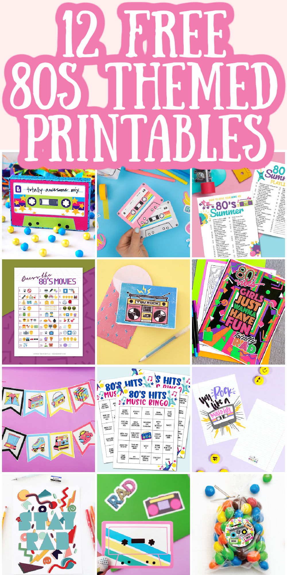 80s Party Decorations Free Printable Banner And More