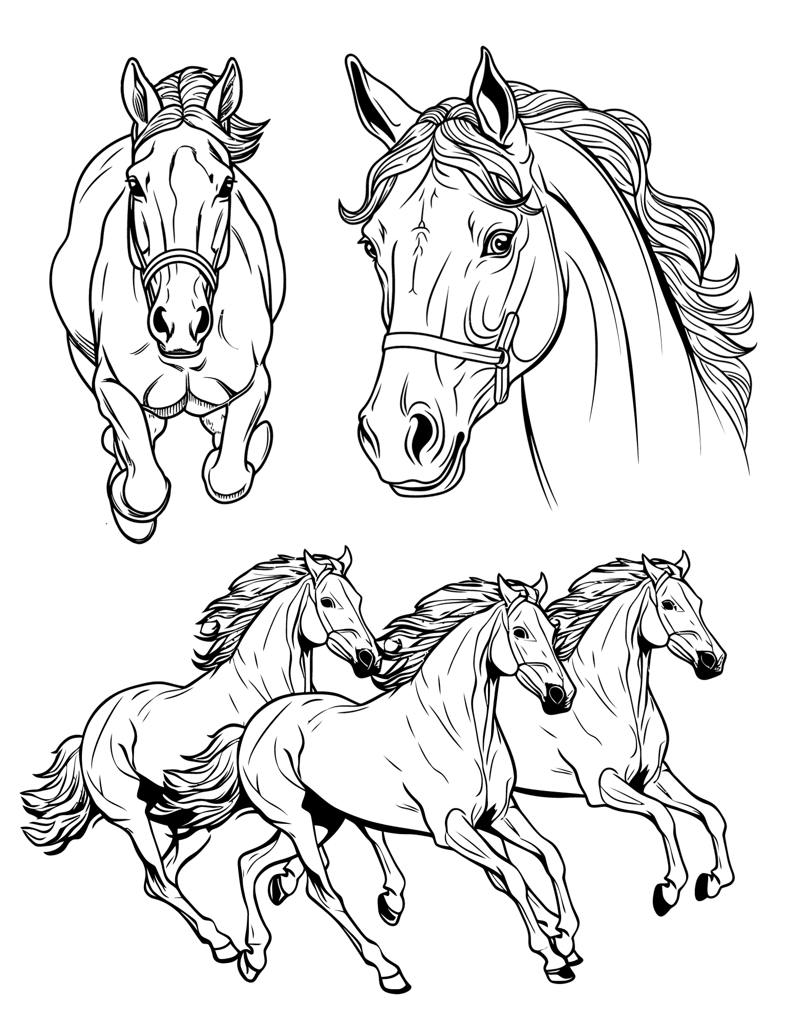 9 Free Printable Horse Coloring Pages