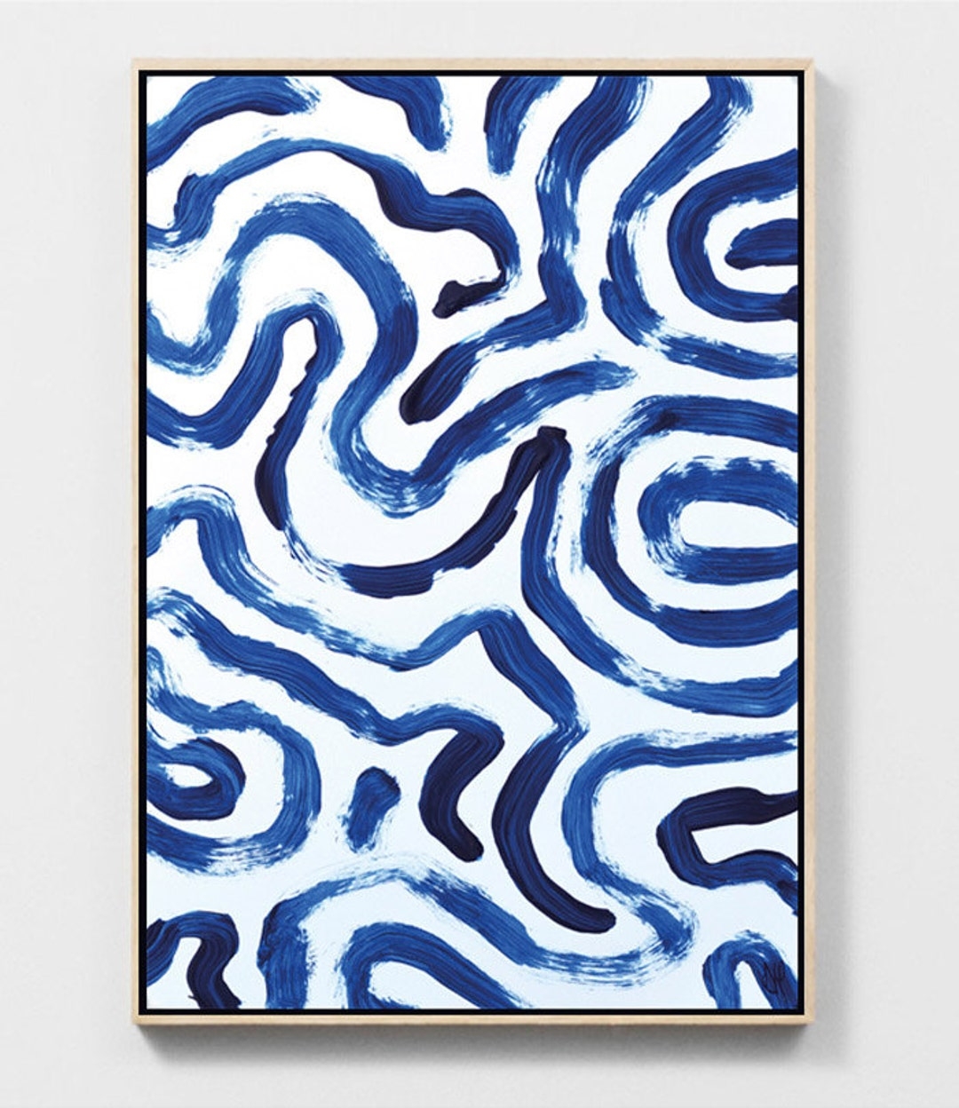 Abstract Printable Art Navy Blue Brush Strokes Modern Art Prints Abstract Paintings Instant Download Art Larger Abstract Art Etsy