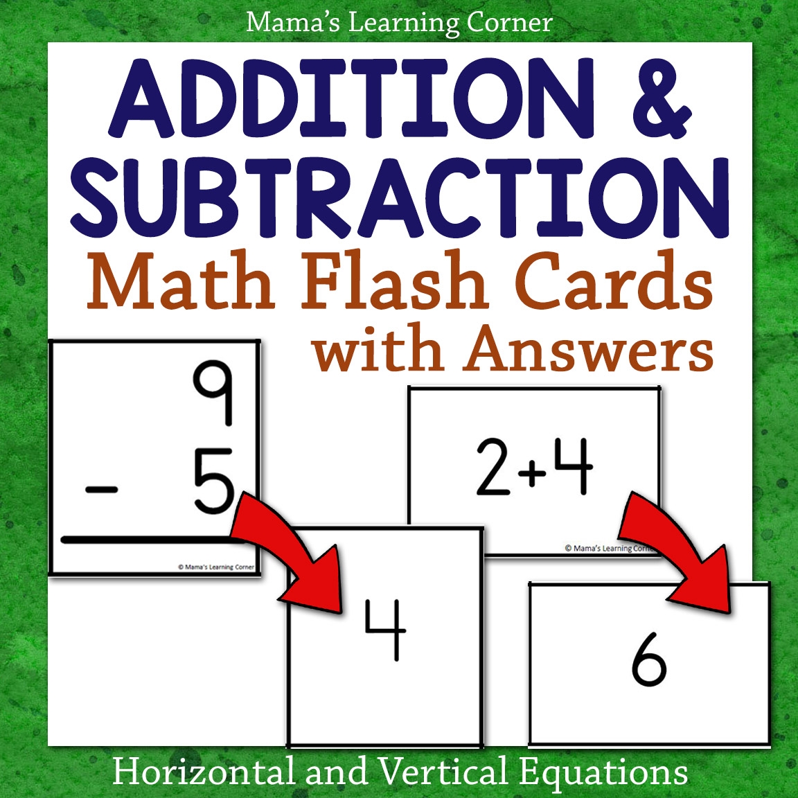 Addition And Subtraction Flash Cards With Answers BUNDLE Mamas Learning Corner