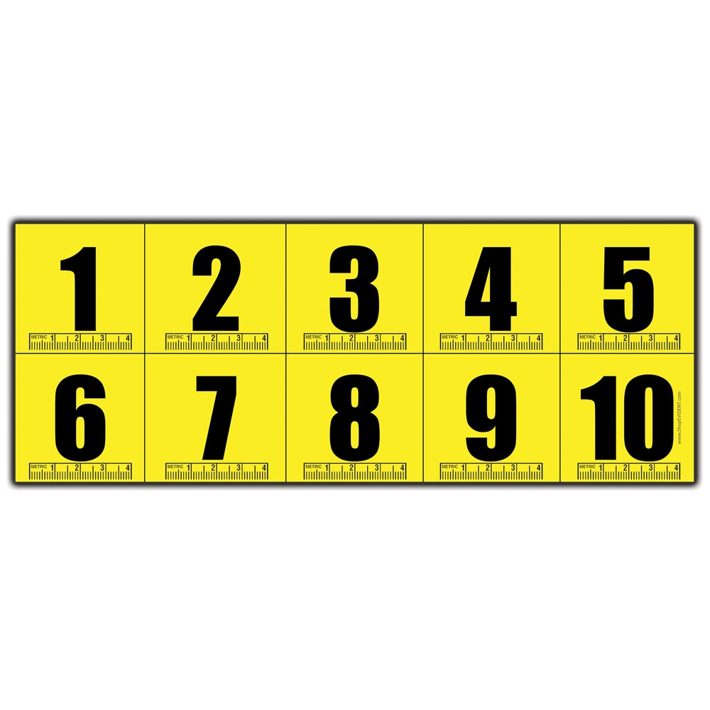 Adhesive Numbers Yellow EVIDENT
