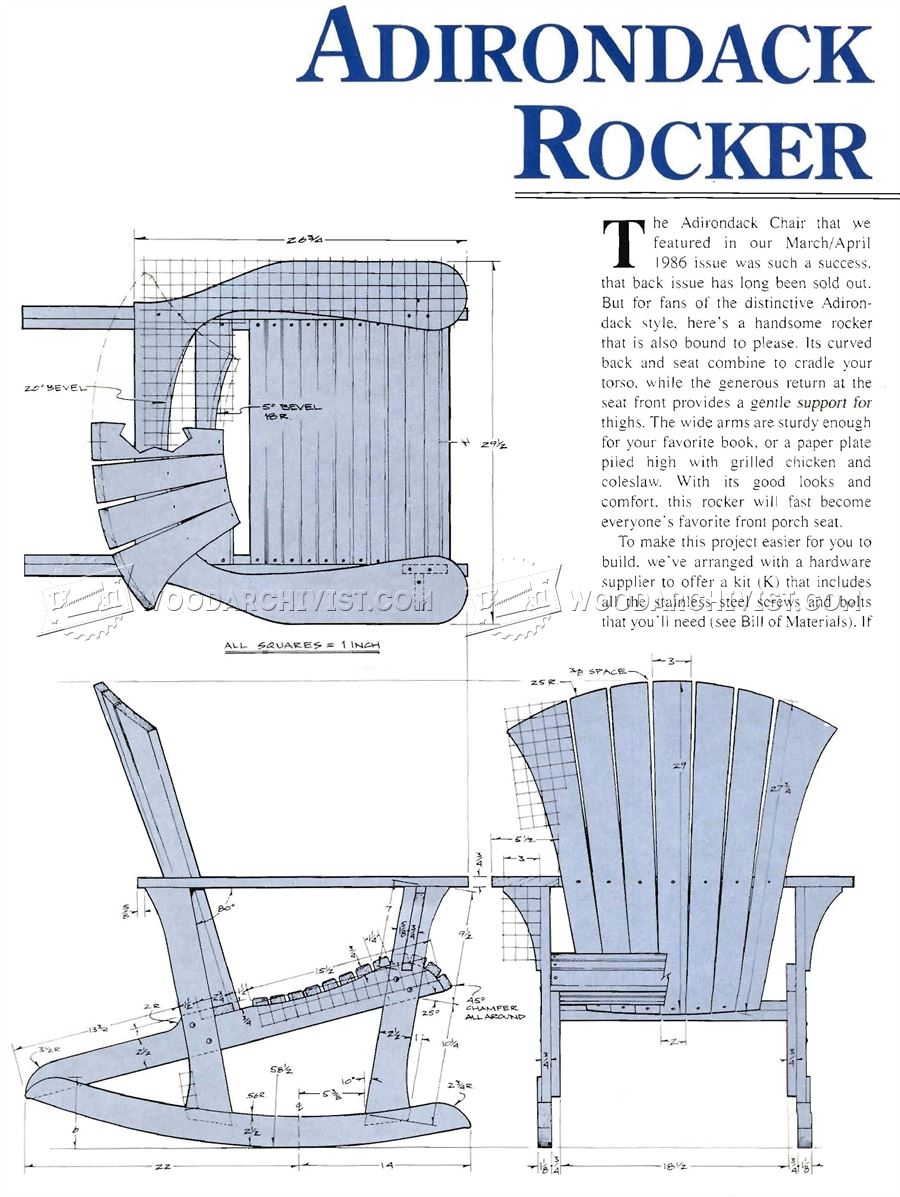 Adirondack Rocking Chair Plans WoodArchivist