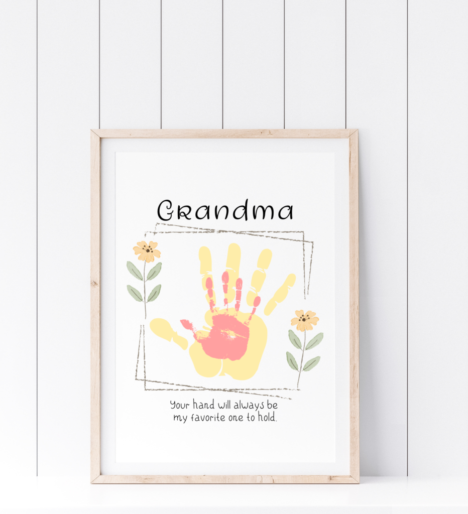 Adorable Handprint Craft For Grandma Free Printable Template