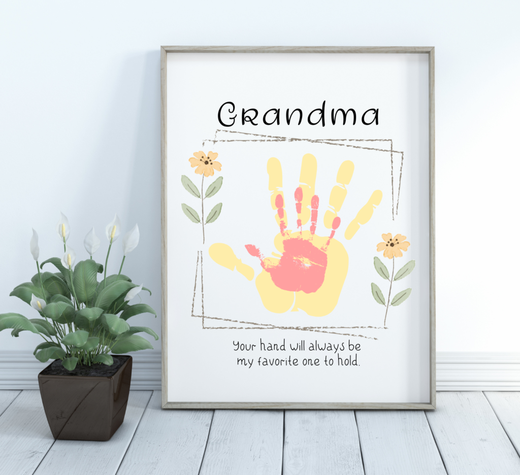 Adorable Handprint Craft For Grandma Free Printable Template