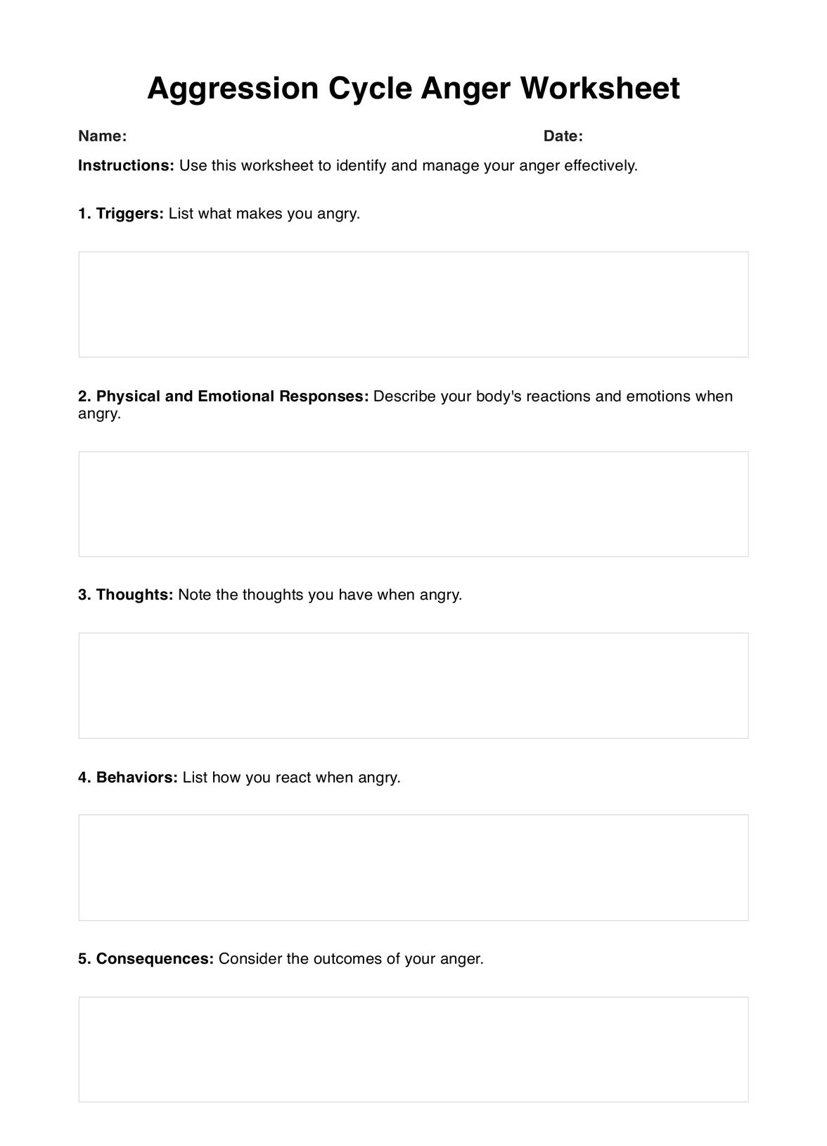 Resentment Worksheets Pdf Printable Free