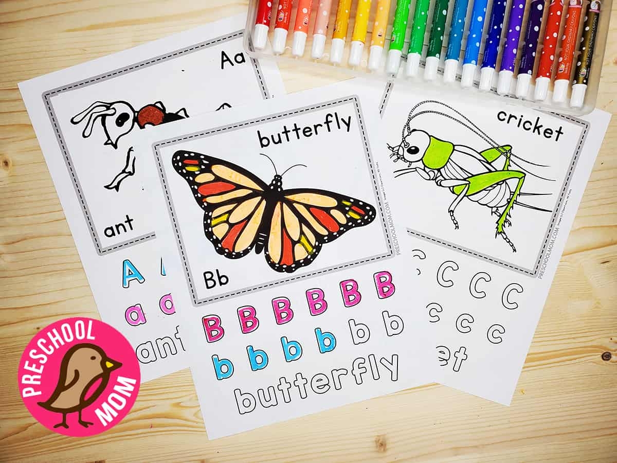 Alphabet Bug Worksheets Preschool Mom