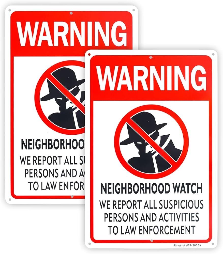 Amazon 2 Pack Neighborhood Watch Sign 12 x 8 04 Aluminum Reflective Sign Rust Free Aluminum UV Protected And Weatherproof Industrial Scientific