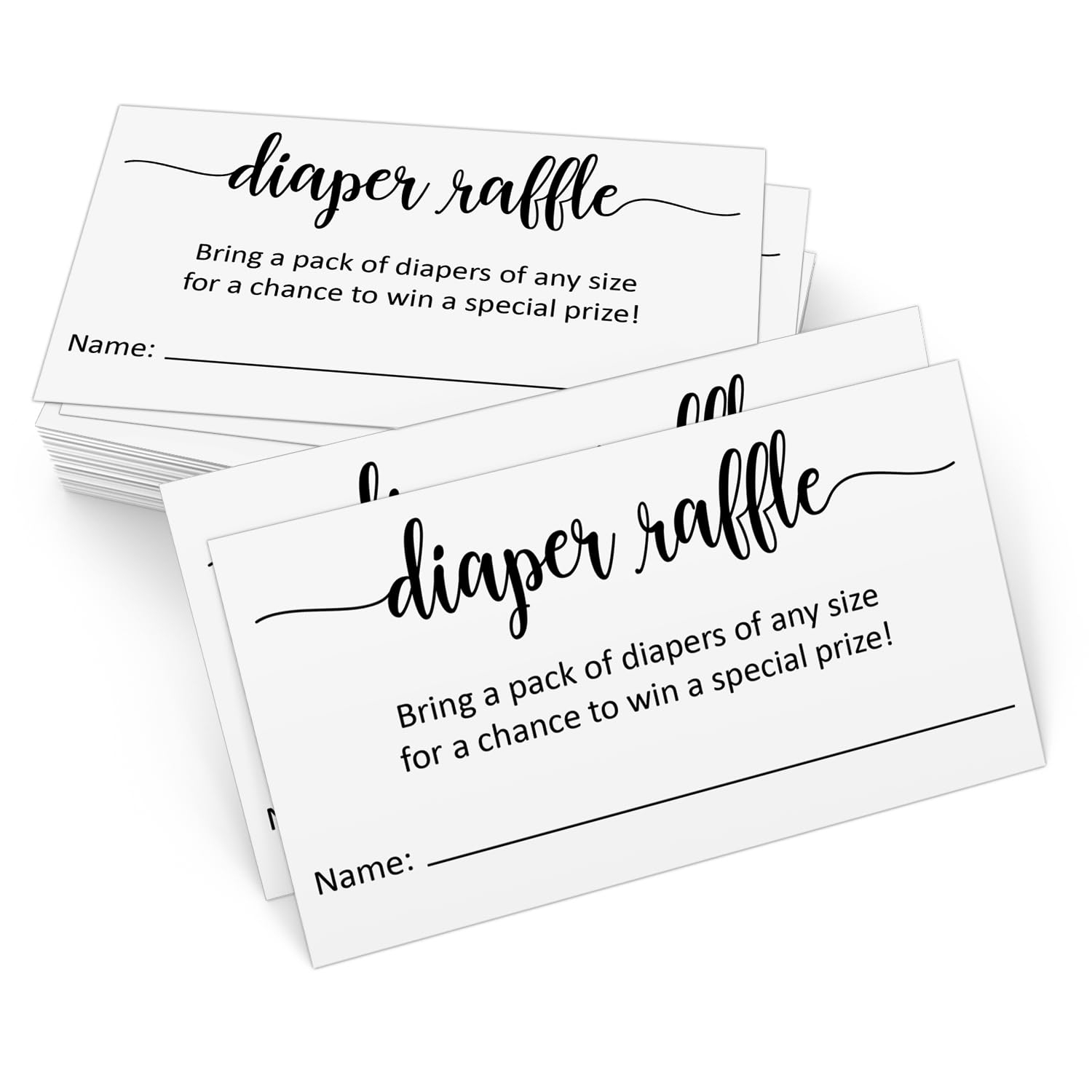 Amazon 321Done Diaper Raffle Tickets Made In USA 3 5x2 White With Name Line Baby Shower Game Enter To Win Drawing Prize Small Set Of 50 Arts Crafts Sewing