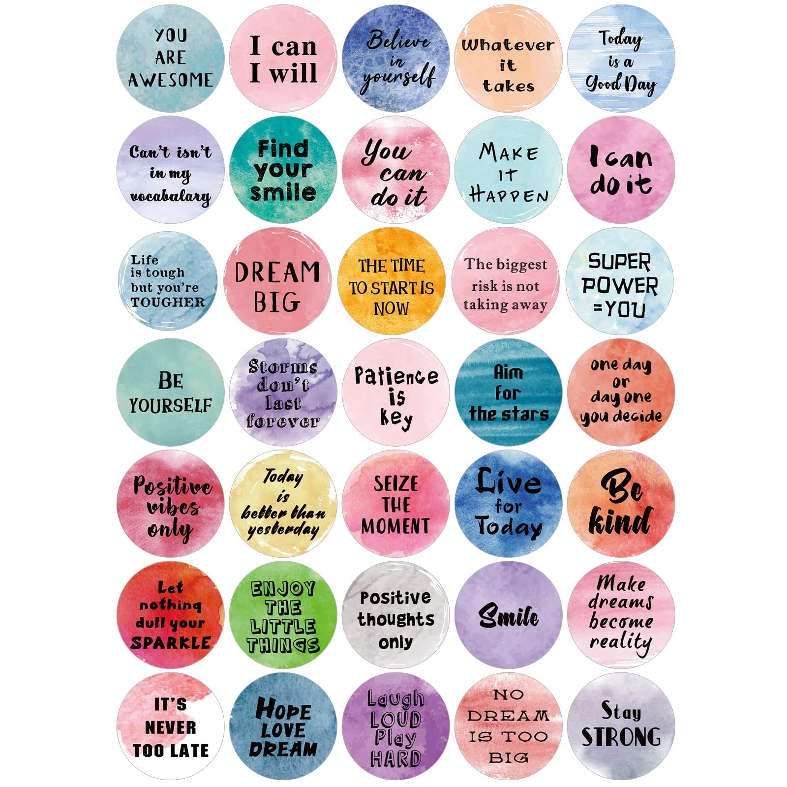 Amazon 350 Pieces Inspiring Planner Stickers 1 Inch Round Motivational Stickers Encouraging Watercolor Stickers Self Adhesive Positive Sayings Accents For Phone Scrapbook Laptops Water Bottle