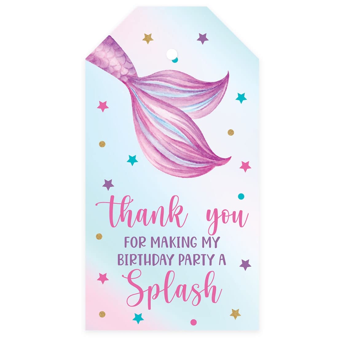 Amazon Andaz Press Kids Party Favor Classic Thank You For Making My Birthday Party A Splash Gift Tags With String 40 Pack Mermaid Tags For 1st Birthday Party Gift Bags Favor Bags Girls