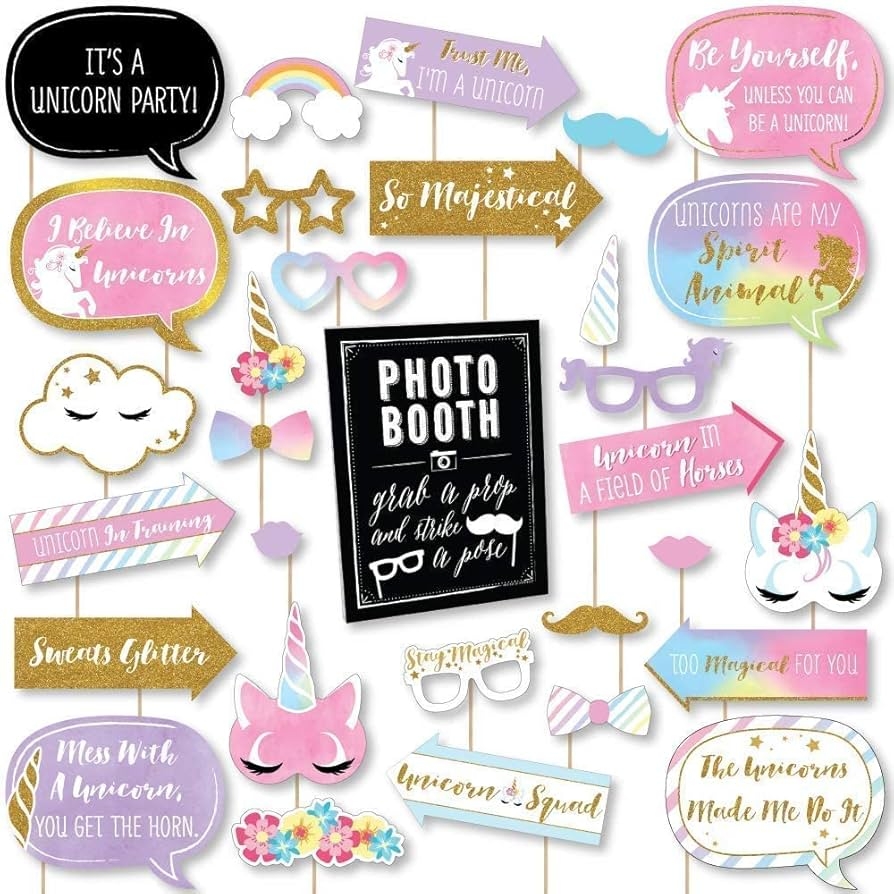Free Unicorn Photo Booth Printables