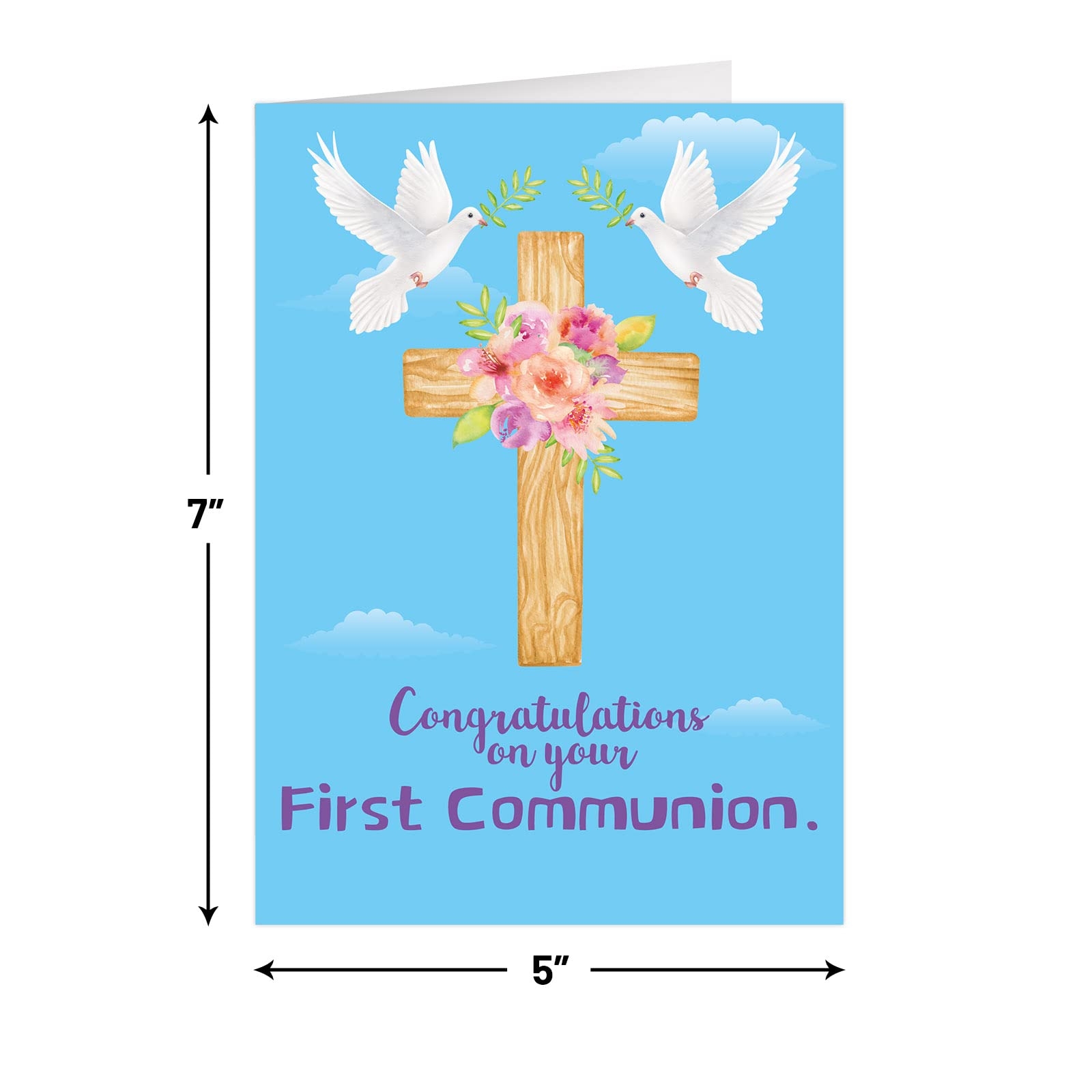 Amazon Ceiba Tree Holy First Communion Cards 12 PCS With Envelopes Message Inside For Sacrament Christian Religious Baptism 5X7 Inch Baby Shower Confirmation 1st Communion Card Office Products