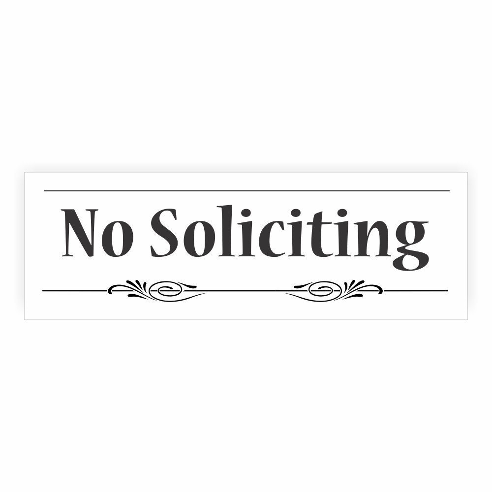 Amazon Decorative No Soliciting Sign White Large Office Products