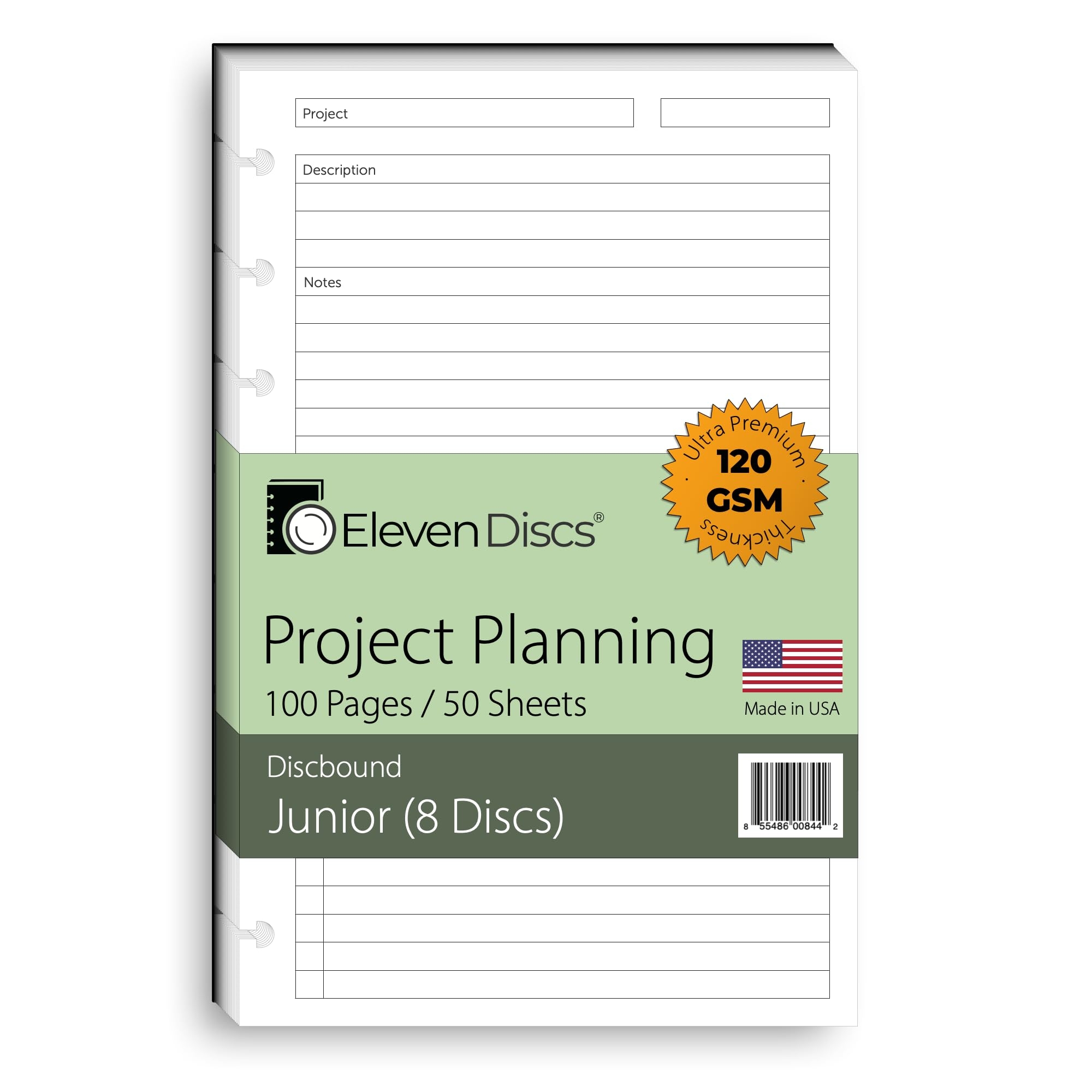 Amazon Eleven Discs Discbound Paper Junior Size Project Planning Sheets Premium 120gsm Heavyweight Notebook Planner Refills 8 Discs 5 5 X 8 5 In Punched For Circa Arc TUL 50 Sheets Office Products